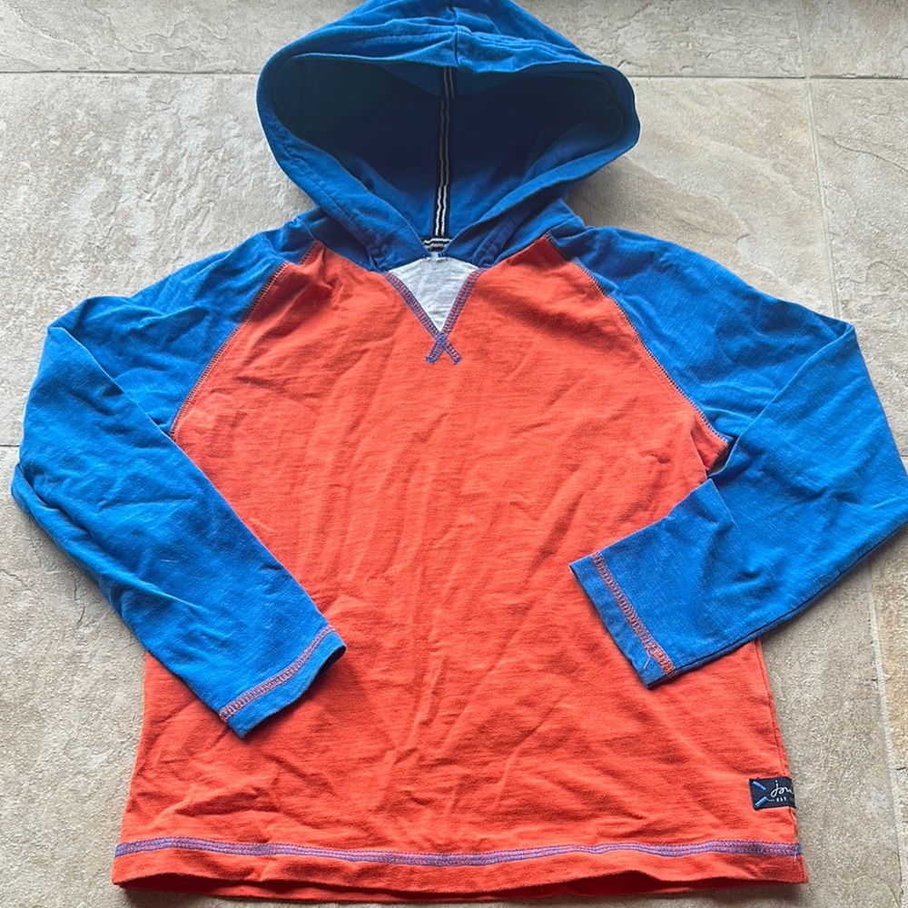 Joules Vibrant Orange and Blue hooded Shirt